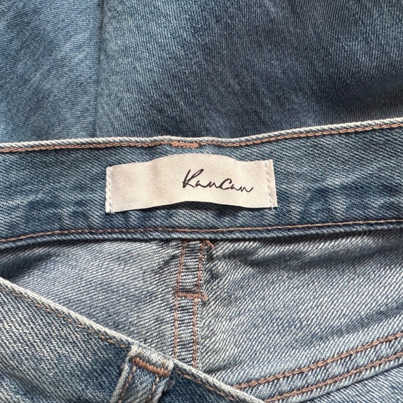 KanCan High Rise Distressed Knee Cropped Jeans Button Fly - Picture 4 of 4